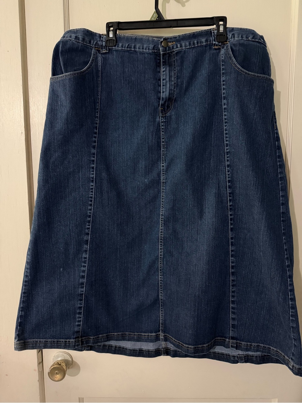 Liz & Me Dark Blue Denim A-Line Midi Skirt